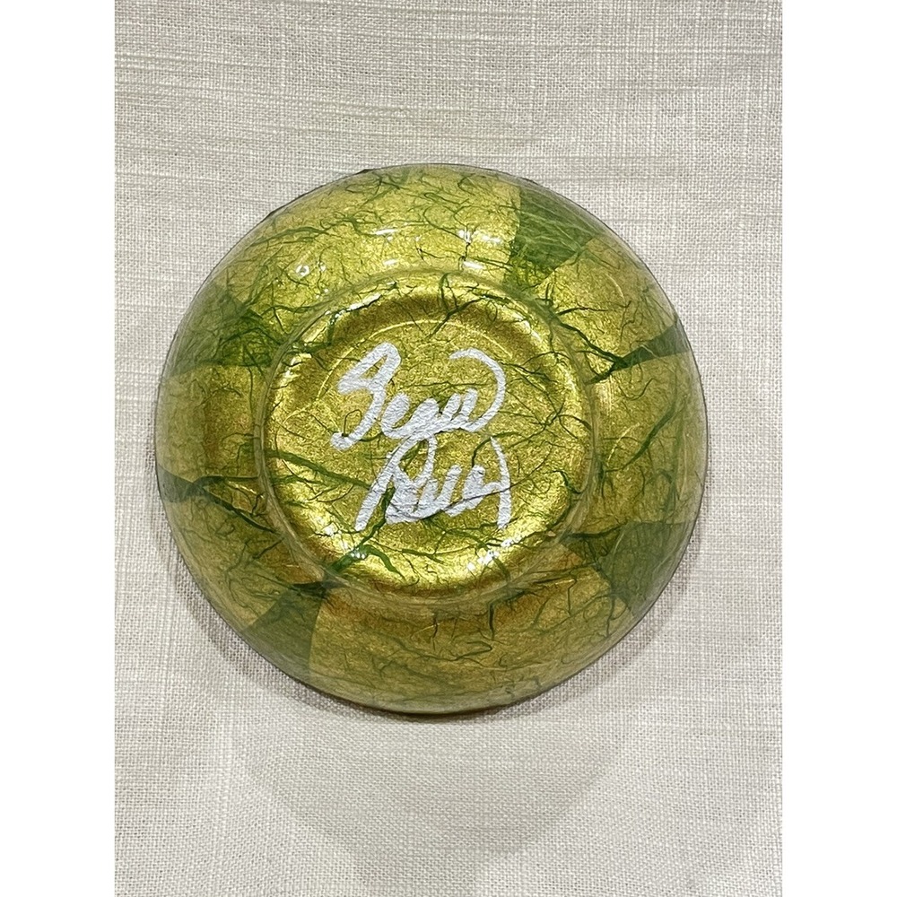 Scott Potter Fish And Shells In Gold And Green Small Bowl 5in Across SIGNED - Picture 10 of 16